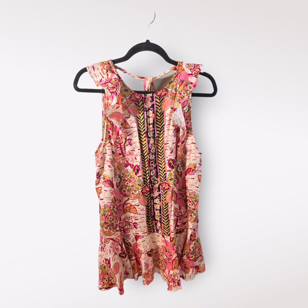 Free People Womens Small Dress tiered drawstring Linen Blend